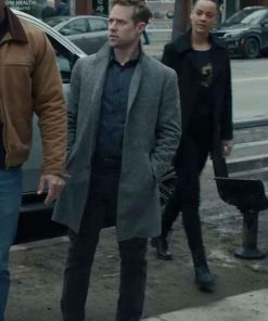 Shop David O’Donnell Reacher Grey Wool Coat