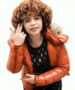 Buy Ice Spice Orange Puffer Jacket
