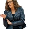 Buy Stephanie White Black Leather Jacket