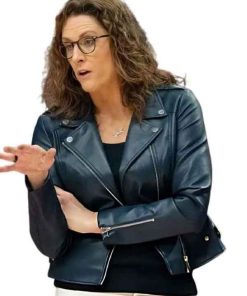 Buy Stephanie White Black Leather Jacket