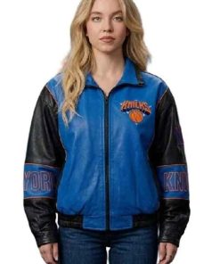 Buy New York Knicks NBA Finals Champions Sydney Sweeney Leather Jacket