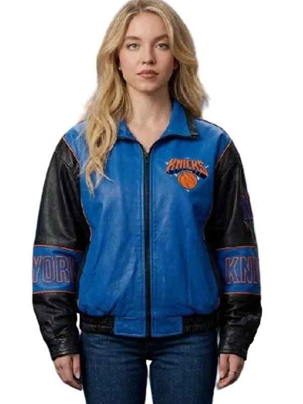 Buy New York Knicks NBA Finals Champions Sydney Sweeney Leather Jacket