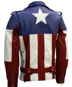 Buy Mens USA Flag Leather Jacket