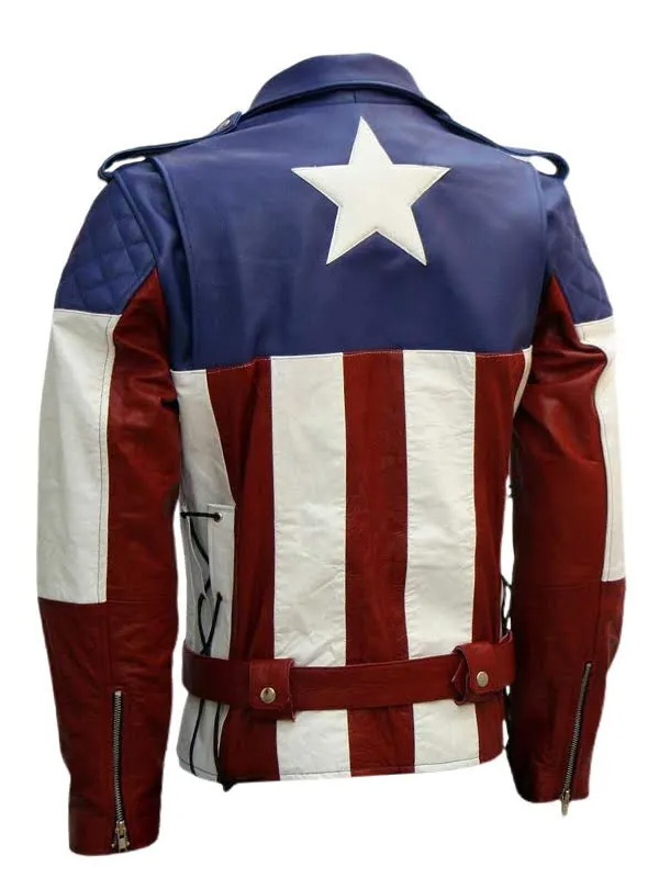 Buy Mens USA Flag Leather Jacket