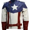 Mens USA Flag Leather Jacket