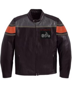 Cafe Racer USA Flag Leather Jacket