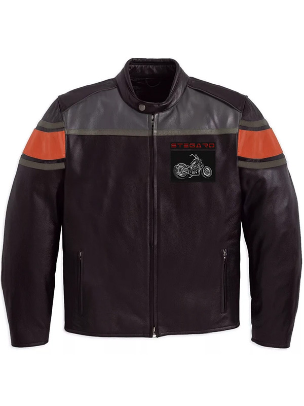 Cafe Racer USA Flag Leather Jacket