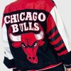 Buy Chicago Bulls Red and Black Varsity Leather Jacket