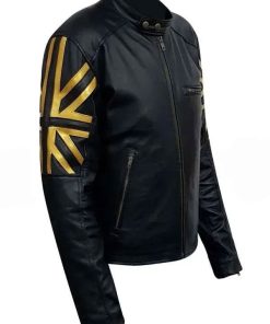 Buy Black Vintage UK Flag Cafe Racer Jacket