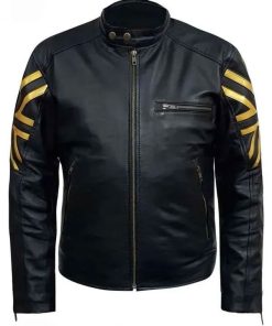 Black Vintage UK Flag Cafe Racer Jacket