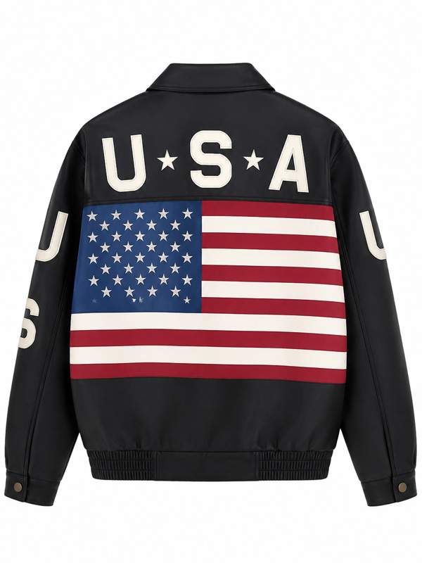 Vintage USA Flag Bomber Jacket