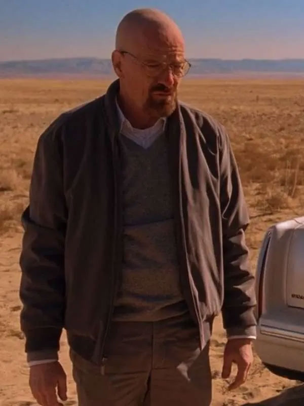 Buy Bryan Cranston Breaking Bad Walter White Grey Bomber Jacket