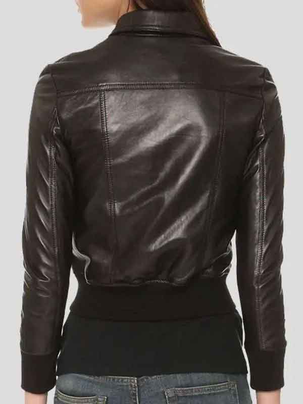 Shop Casual Black Bomber Leather Jacket