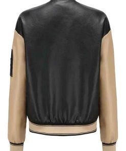 Shop Women’s Black Leather Bomber Jacket