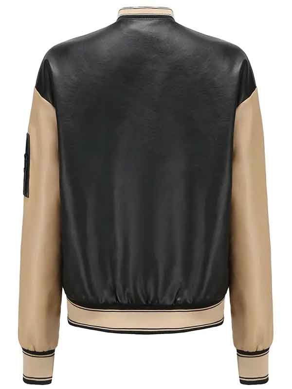 Shop Women’s Black Leather Bomber Jacket