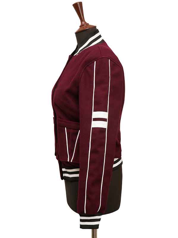 Shop Maroon Varsity Bomber Jacket