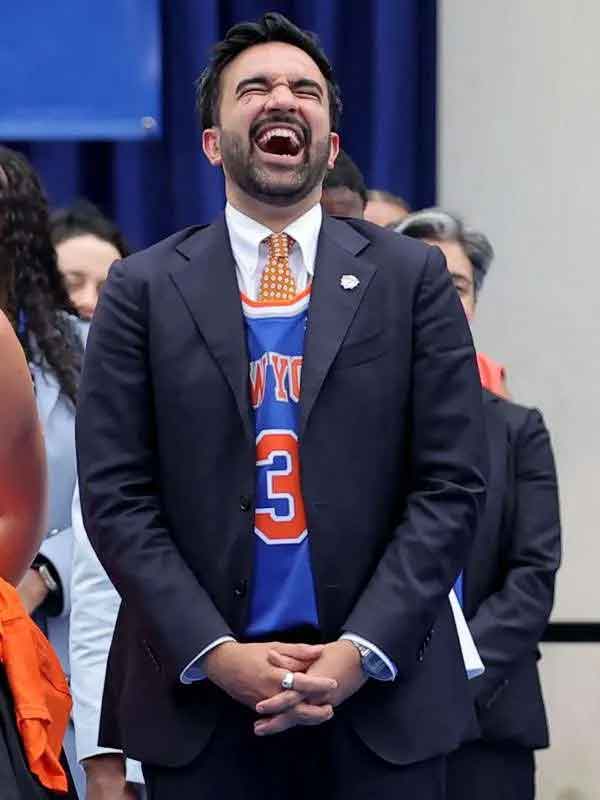 Buy Zohran Mamdani New York Knicks Championship Victory Parade Blazer