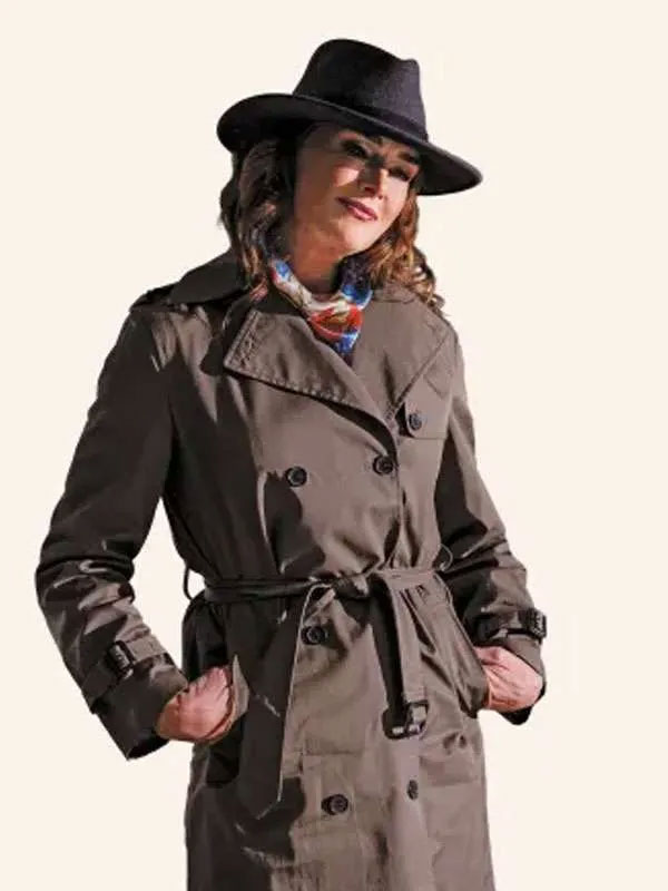 Shop Brooke Shields You’re Killing Me Allison Chandler Trench Coat