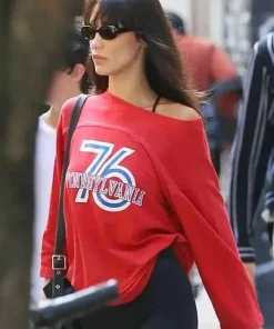 Buy Bella Hadid 76 Red Sweatshirt