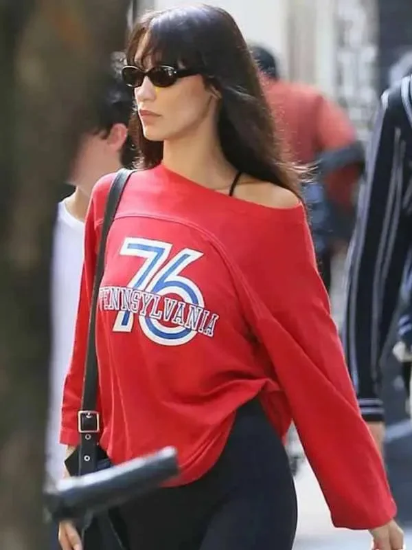 Buy Bella Hadid 76 Red Sweatshirt