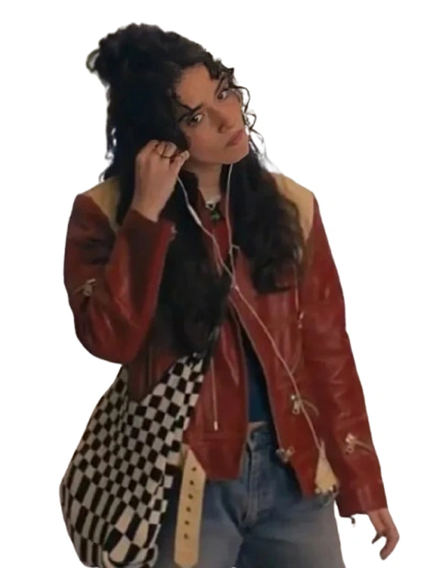 My Fault London Asha Banks Red Leather Jacket at Sale