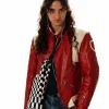 My Fault London Asha Banks Red Leather Jacket