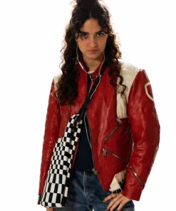 My Fault London Asha Banks Red Leather Jacket
