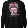 Shop Black Pumpkin on Skull Monster Printed Zip Up Hoodie