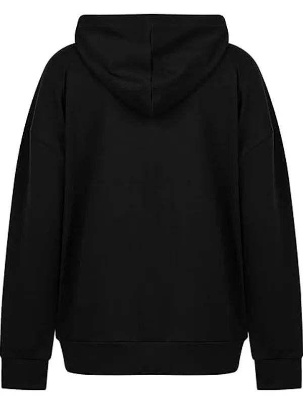 Buy Women Black Skull Printed Hoodie