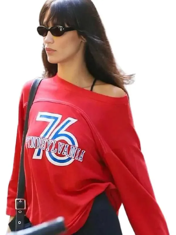Bella Hadid 76 Red Sweatshirt