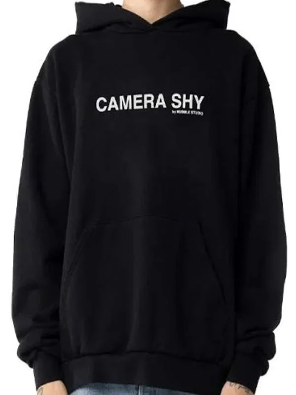 Camera shy Black Hoodie