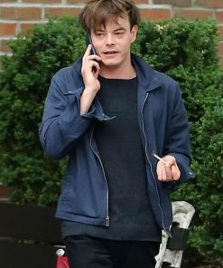 Shop Jonathan Byers Stranger Things Charlie Heaton Blue Cotton Jacket