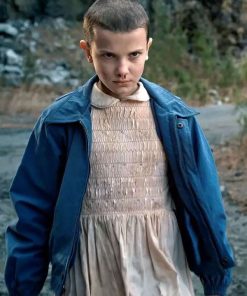 Shop Millie Bobby Brown Stranger Things S01 Eleven Blue Jacket