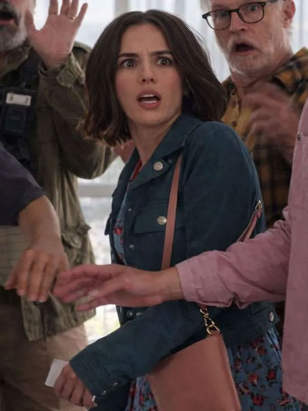 Shop Gail Daughtry and the Celebrity Sex Pass Zoey Deutch Blue Jacket