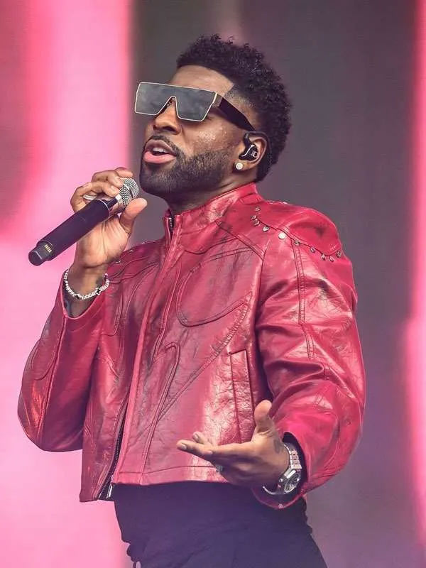 Shop Jason Derulo Roundhay Festival Red Leather Jacket