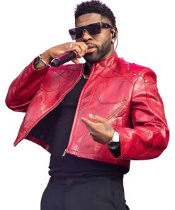 Buy Jason Derulo Roundhay Festival 2026 Red Leather Jacket