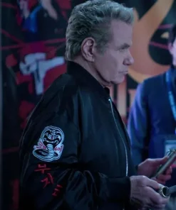 Buy Martin Kove Cobra Kai S06 John Kreese Black Bomber Jacket