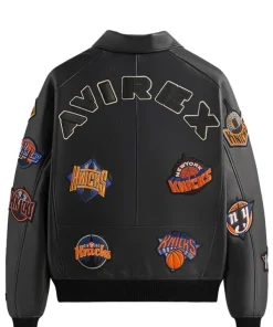 Shop Knicks x Kith x AVIREX Icon Leather Jacket