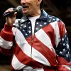 Lee Greenwood USA Flag Leather Jacket