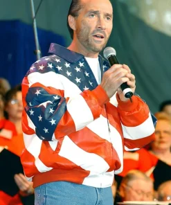 Buy Lee Greenwood USA Flag Leather Jacket