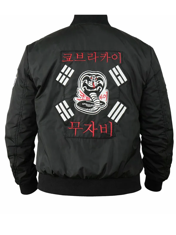 Shop Martin Kove Cobra Kai John Kreese Black Bomber Jacket