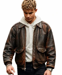 My Fault London Matthew Broome Distressed Leather Jacket
