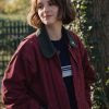 Shop Maya Hawke Stranger Things Maroon Jacket