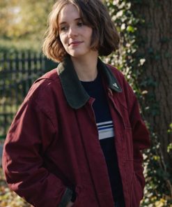 Shop Maya Hawke Stranger Things Maroon Jacket