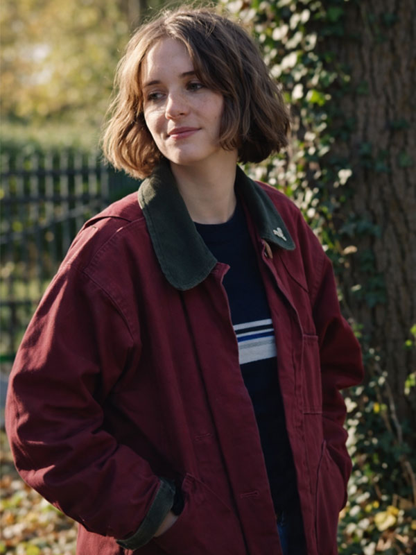 Shop Maya Hawke Stranger Things Maroon Jacket