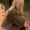 Shop Natalie Alyn Lind Dutton Ranch Oreana Jackson Brown Fringe Jacket