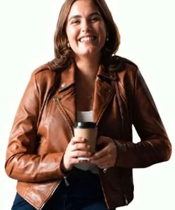 Shop Off Campus 2026 Hannah Wells Brown Leather Jacket