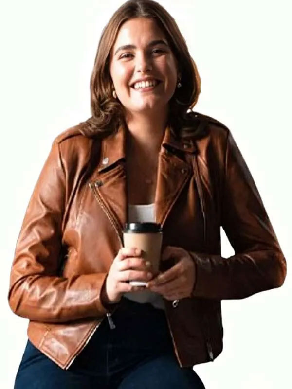Shop Off Campus 2026 Hannah Wells Brown Leather Jacket