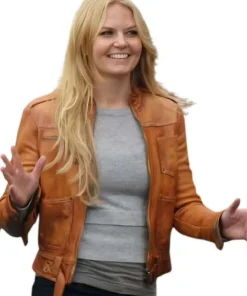 Shop Once Upon A Time Jennifer Morrison Tan Brown Leather Jacket