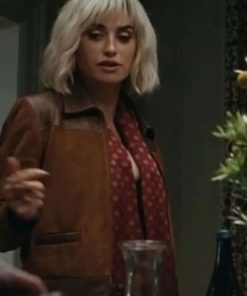 Buy Penélope Cruz The Invite 2026 Piña Penélope Cruz Brown Suede Leather Jacket